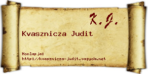 Kvasznicza Judit névjegykártya